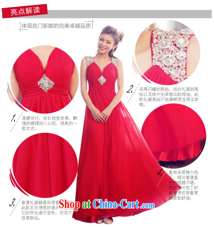 The bridal straps Deep V collar dress long red dress wedding dresses toast 823 L pictures, price, brand platters! Elections are good character, the national distribution, so why buy now enjoy more preferential! Health