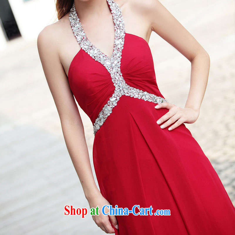 The bride's wedding dresses straps Deep V collar dress long red dress wedding dresses toast L 279, a bride, and shopping on the Internet