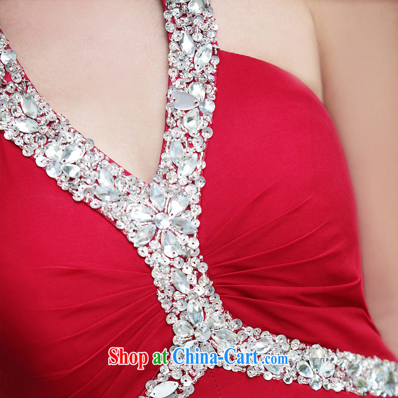 The bride's wedding dresses straps Deep V collar dress long red dress wedding dresses toast L 279, a bride, and shopping on the Internet