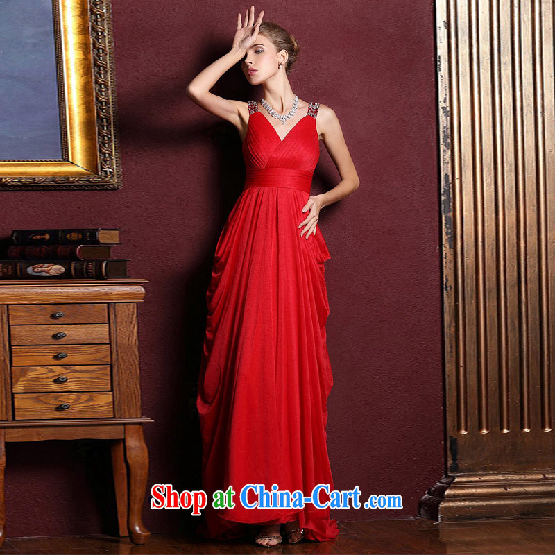 The bride's wedding dresses 2015 New Red wedding dresses toast long evening dress 285 M, the bride, shopping on the Internet