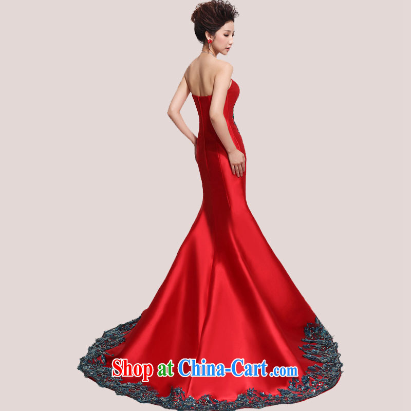 Diane M Ki wedding dresses Korean Beauty marriages red new crowsfoot tail dress uniform toast red XXL, Diane M-kay, and shopping on the Internet