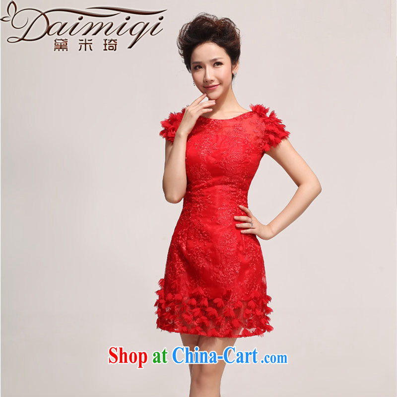 Diane M Ki wedding dresses small dress short lace bridal gown Red White Dress in short skirts red XXL