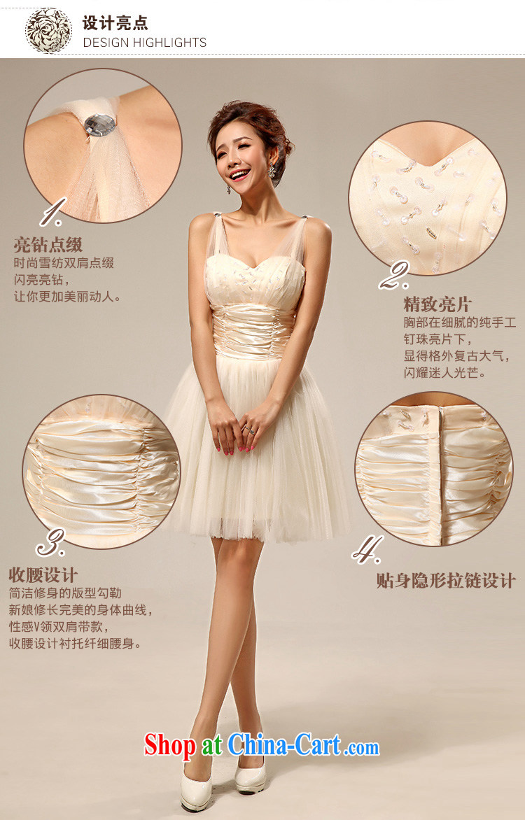 Diane M Qi 2014 new dual-shoulder bridesmaid dress lovely shaggy dress short bridesmaid clothing dress sister dress champagne color XXL pictures, price, brand platters! Elections are good character, the national distribution, so why buy now enjoy more preferential! Health