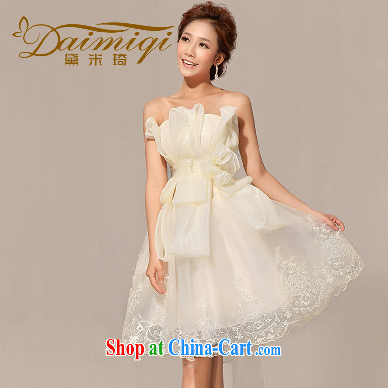 Diane M Ki wedding dresses new 2014 wedding dresses bridesmaid dress uniform toast dress short skirt champagne color XXL