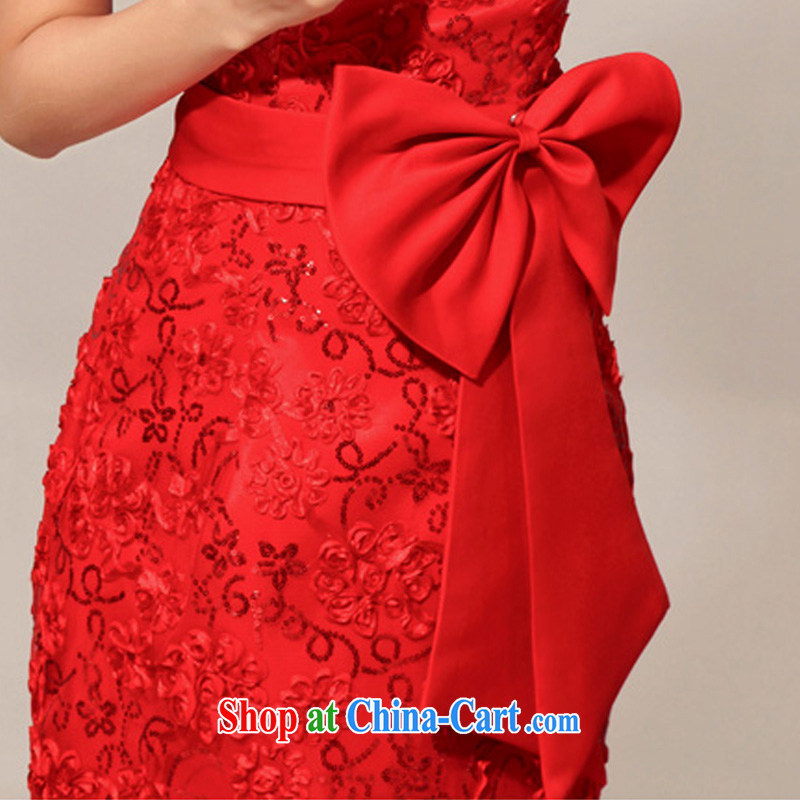 Diane M Qi 2014 new spring marriages wedding lace flowers toast wiped his chest red evening dress red S, Diane M Ki, shopping on the Internet
