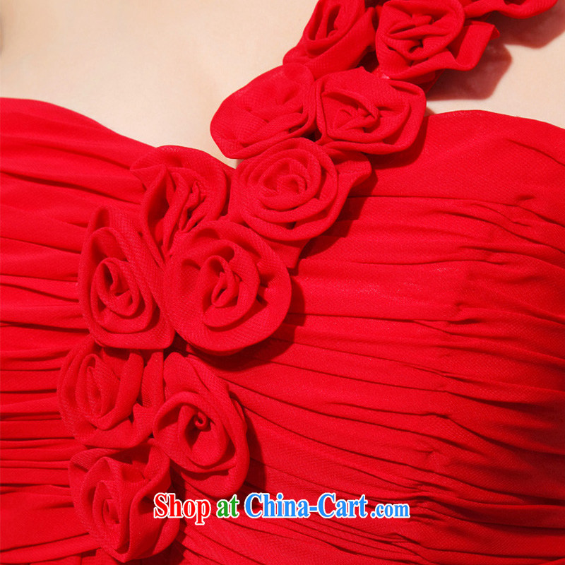 Diane M Qi 2014 new single shoulder Star magazine Red long, with evening dress bridal red bows dress skirt red XXL, Diane M Ki, shopping on the Internet