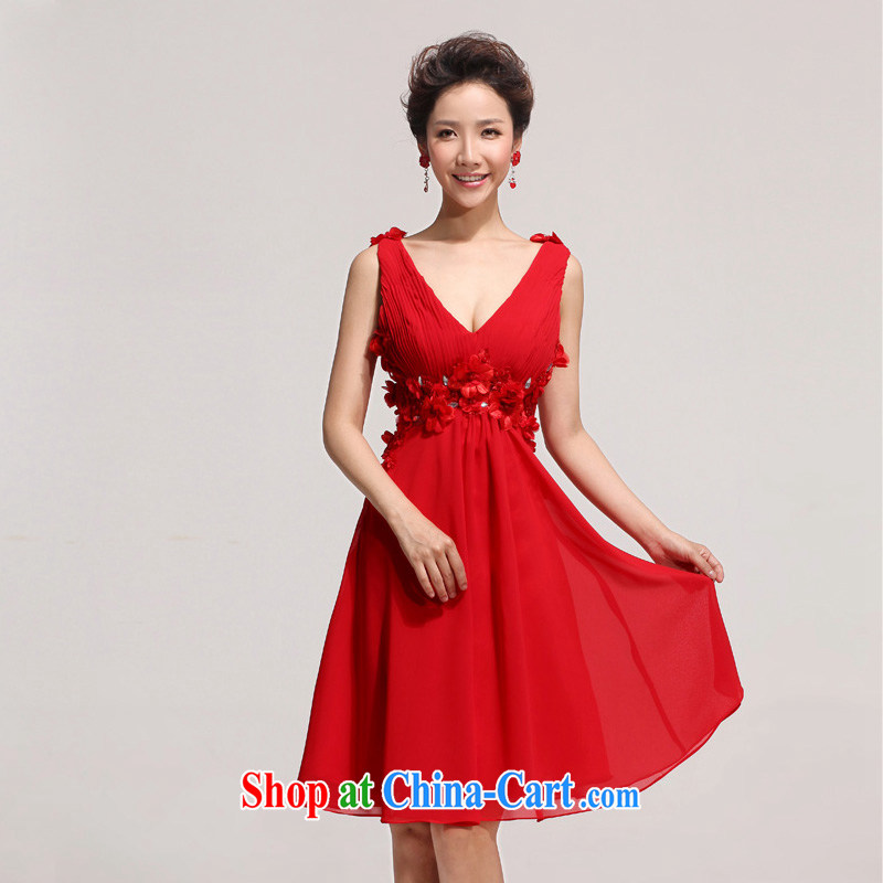 Diane M Ki bridal star wedding dresses bows new 2014 red stylish long evening dress short M, Diane M Ki, shopping on the Internet