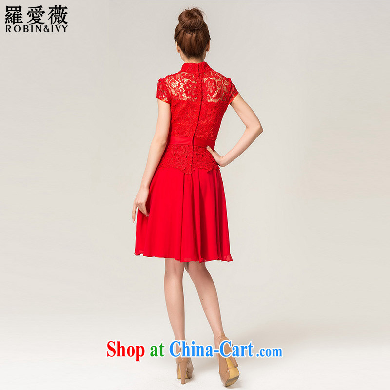 Paul love Ms Audrey EU Yuet-mee, RobinIvy) toast service 2015 new lace short, Bridal Fashion wedding dress L 13,742 red XL, Paul love, Ms Audrey EU, and shopping on the Internet