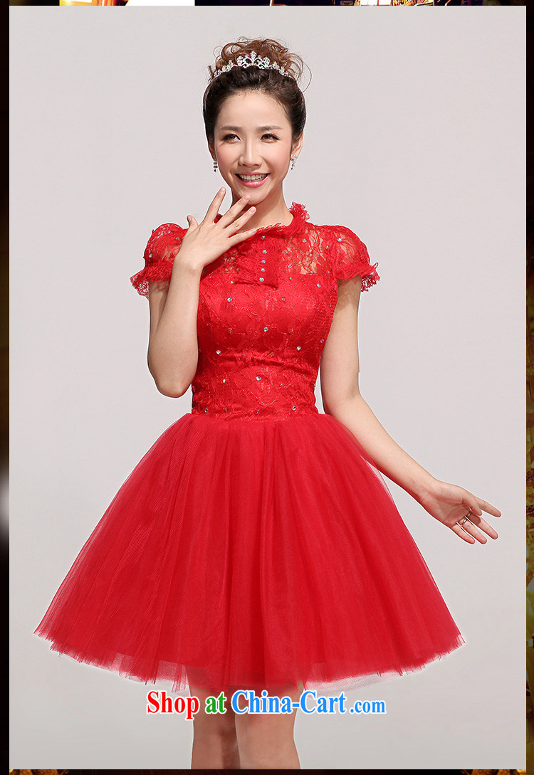 Bridal wedding dress red lace shoulders shaggy skirts short, serving toast bridesmaid wedding evening gown white XXL pictures, price, brand platters! Elections are good character, the national distribution, so why buy now enjoy more preferential! Health