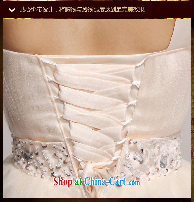 2014 new bride toast SERVING THE SHOULDER short bridesmaid dress Korean single shoulder flowers wedding dresses champagne color XXL pictures, price, brand platters! Elections are good character, the national distribution, so why buy now enjoy more preferential! Health