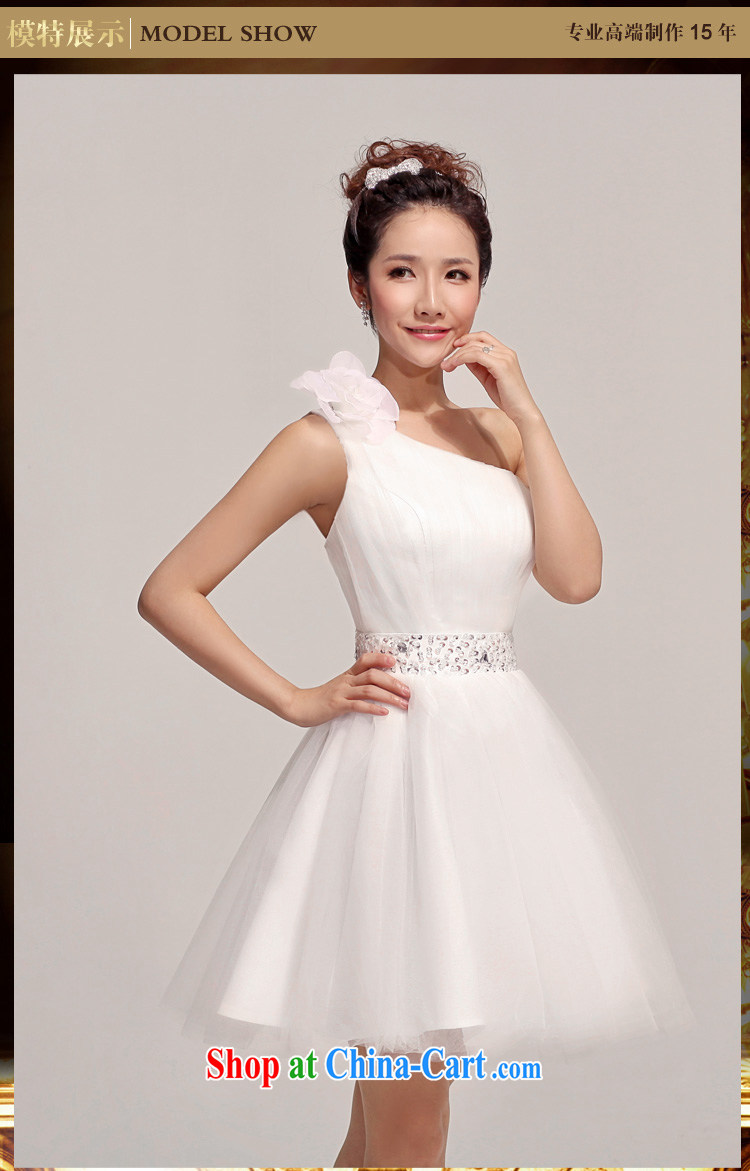 2014 new bride toast SERVING THE SHOULDER short bridesmaid dress Korean single shoulder flowers wedding dresses champagne color XXL pictures, price, brand platters! Elections are good character, the national distribution, so why buy now enjoy more preferential! Health