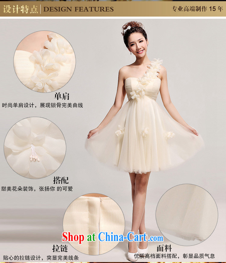 Korean wedding dresses small firm the shoulder flowers Evening Dress short bridesmaid dress wedding champagne toast serving champagne color XXL pictures, price, brand platters! Elections are good character, the national distribution, so why buy now enjoy more preferential! Health