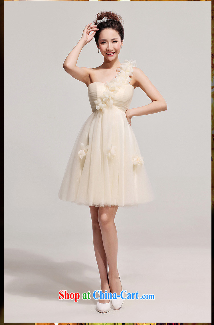 Korean wedding dresses small firm the shoulder flowers Evening Dress short bridesmaid dress wedding champagne toast serving champagne color XXL pictures, price, brand platters! Elections are good character, the national distribution, so why buy now enjoy more preferential! Health