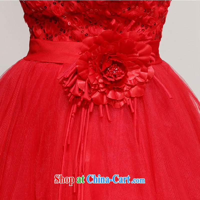 bridesmaid short small dress dress 2014 new bride wedding dress red bows dress beauty, red XXL, Diane M Qi, shopping on the Internet