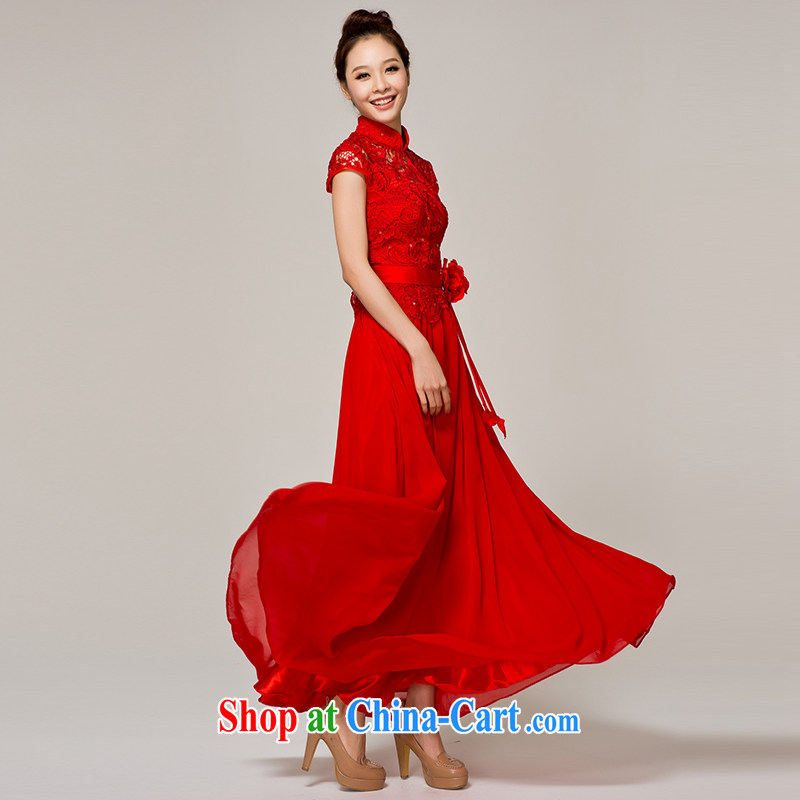 Recall that the Red Cross summer makeup, bridal wedding dresses bridesmaid long wedding dresses red lace the toasting service dress L 12,152 red M, recalling that the red makeup, shopping on the Internet