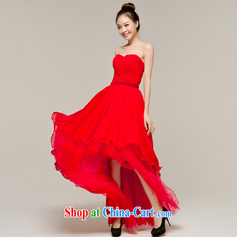 Recall that the red makeup spring and summer short before long bows dress bridal wedding dresses with bare chest moderator banquet service L 12,103 red L, recalling that the red makeup, and, shopping on the Internet