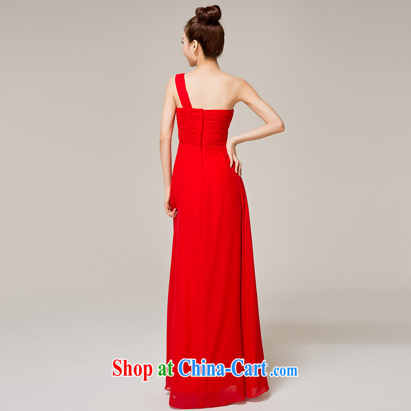 Recall that Namibia Red Cross Red single shoulder dress with high waist long marriages wedding toast dinner dress skirt L 12,143 red S, recalling that the red makeup, shopping on the Internet