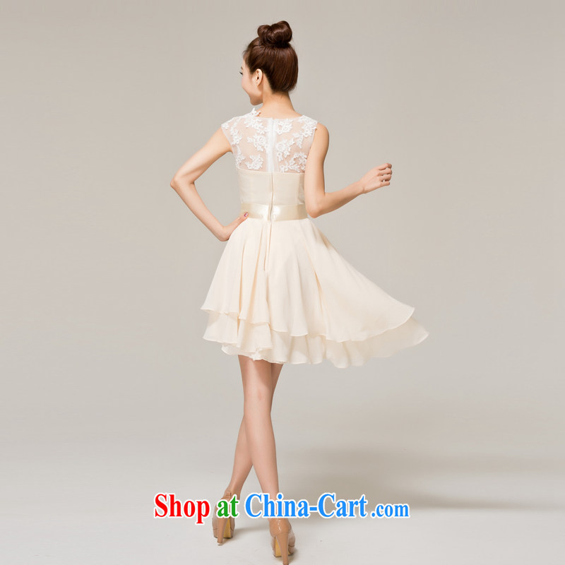 Recall that the red makeup bridesmaid Evening Dress short, 2015 new marriages wedding dresses small skirt and stylish lace bows L serving 12,155 light yellow S (to) and recalled that the red makeup, shopping on the Internet