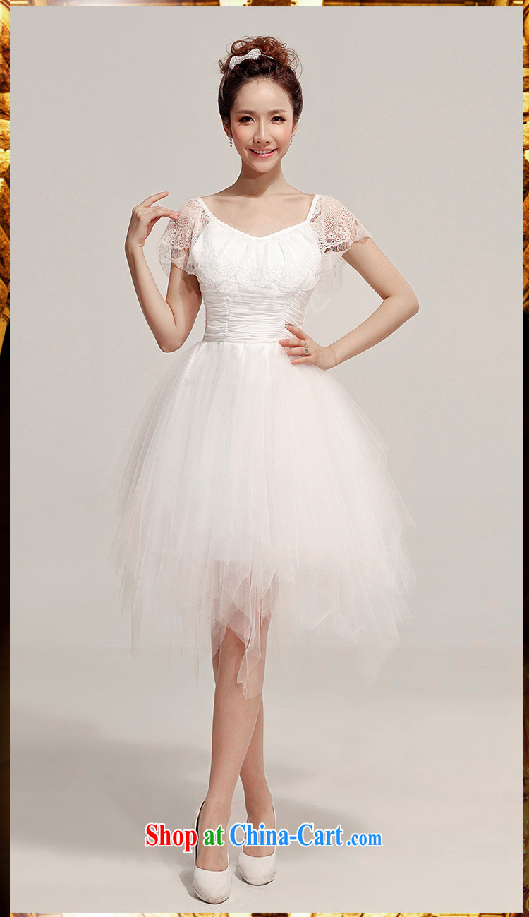 2014 new dress short skirt bridal bridesmaid toast serving serving cuff Princess wedding small short skirt dress Korean double-shoulder lace straps shaggy dress champagne color XXL pictures, price, brand platters! Elections are good character, the national distribution, so why buy now enjoy more preferential! Health