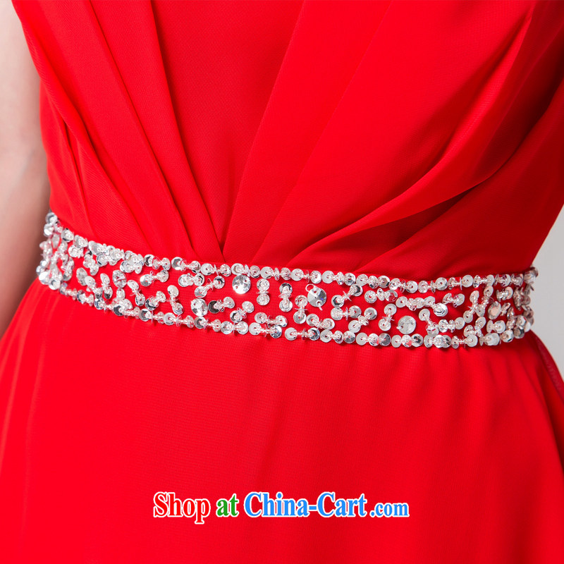 Recall that the red makeup spring and summer bridesmaid before after short length dual-shoulder dress V collar marriages bows dress 2015 new L 13,802 red M, recalling that the red makeup, shopping on the Internet