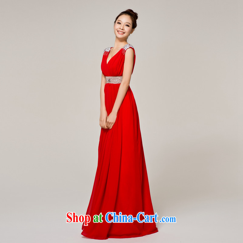 Recall that Namibia Red Cross summer 2015 new bridesmaid dress long dual-shoulder champagne color toast wedding clothes dress high waist pregnant women to wear L 12,108 red XL, recalling that the red makeup, shopping on the Internet