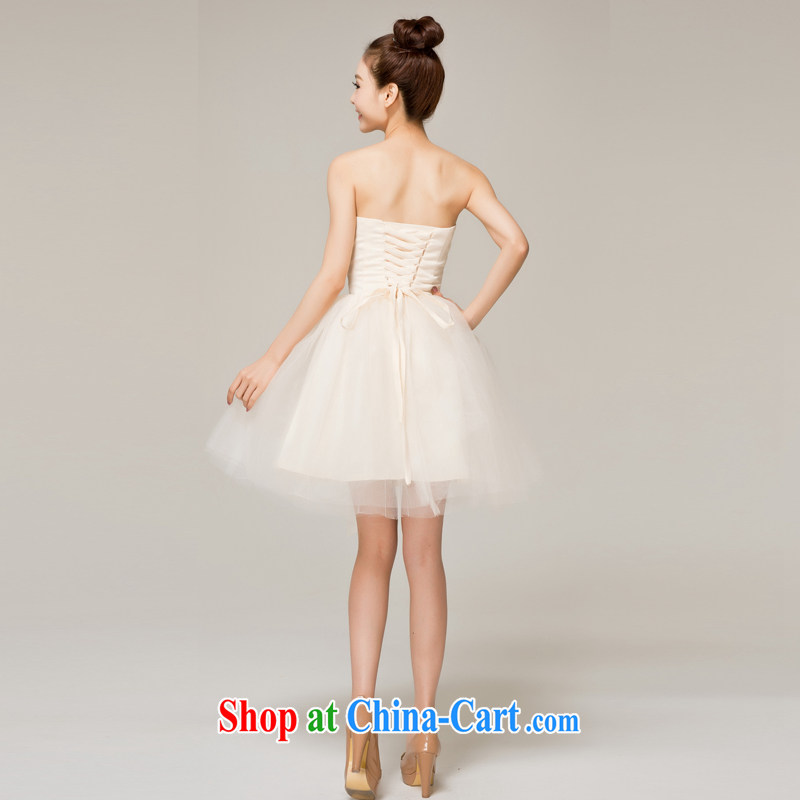 Recall that the red makeup spring and summer bridesmaid dress short, Mary Magdalene Mary Magdalene chest Chest straps Princess shaggy dress new wedding toasting champagne evening gown L 12,119 champagne color XL, recalling that the red makeup, shopping on