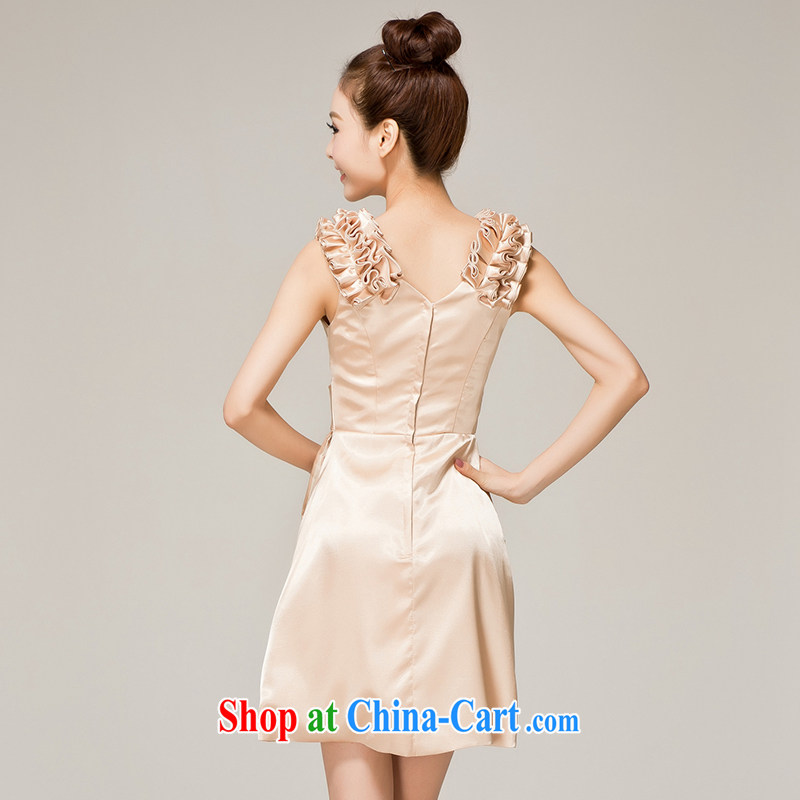 Recall that the red makeup spring and summer bridesmaid clothing shoulders 2015 small dress short bows serving temperament Princess bridesmaid dress uniform L 12,122 champagne color M, recalling that the red makeup, shopping on the Internet