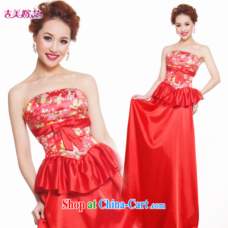 Vladimir Putin, and the wedding dresses Jimmy married arts 2015 new Korean beauty with LS 345 bridal gown red XL