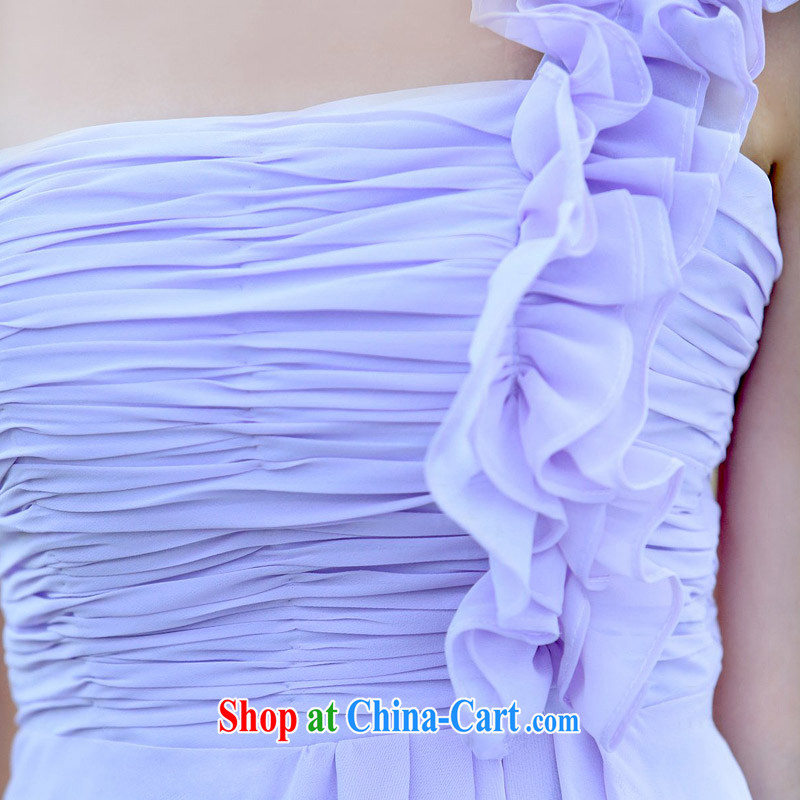 The bride's single shoulder small purple dress wedding dress 2015 new bridesmaid dress short L 330, a bride, shopping on the Internet