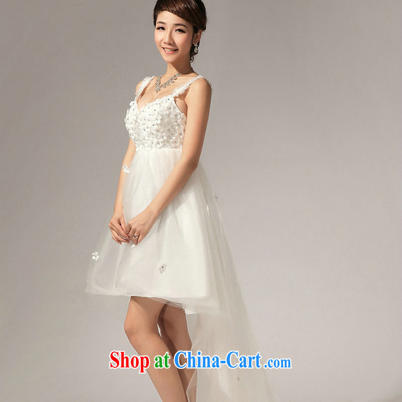Optimize Hung-Princess shaggy dress spring 2014 short, Korean bridal bridesmaid dresses small short before long XS 7155 white XXL, optimize, and shopping on the Internet