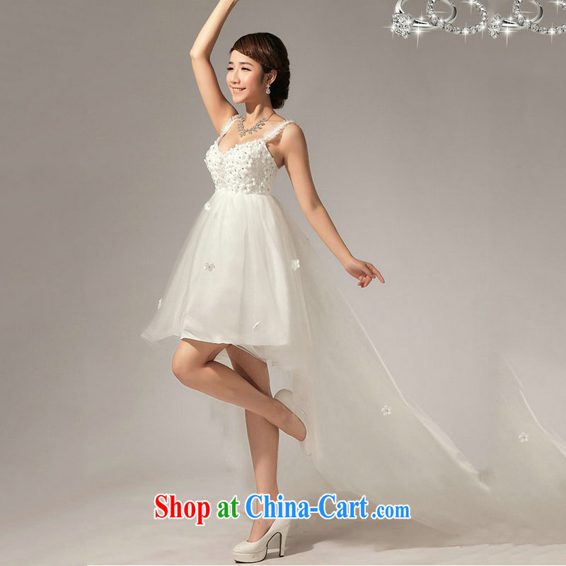 Optimize Hung-Princess shaggy dress spring 2014 short, Korean bridal bridesmaid dresses small short before long XS 7155 white XXL, optimize, and shopping on the Internet