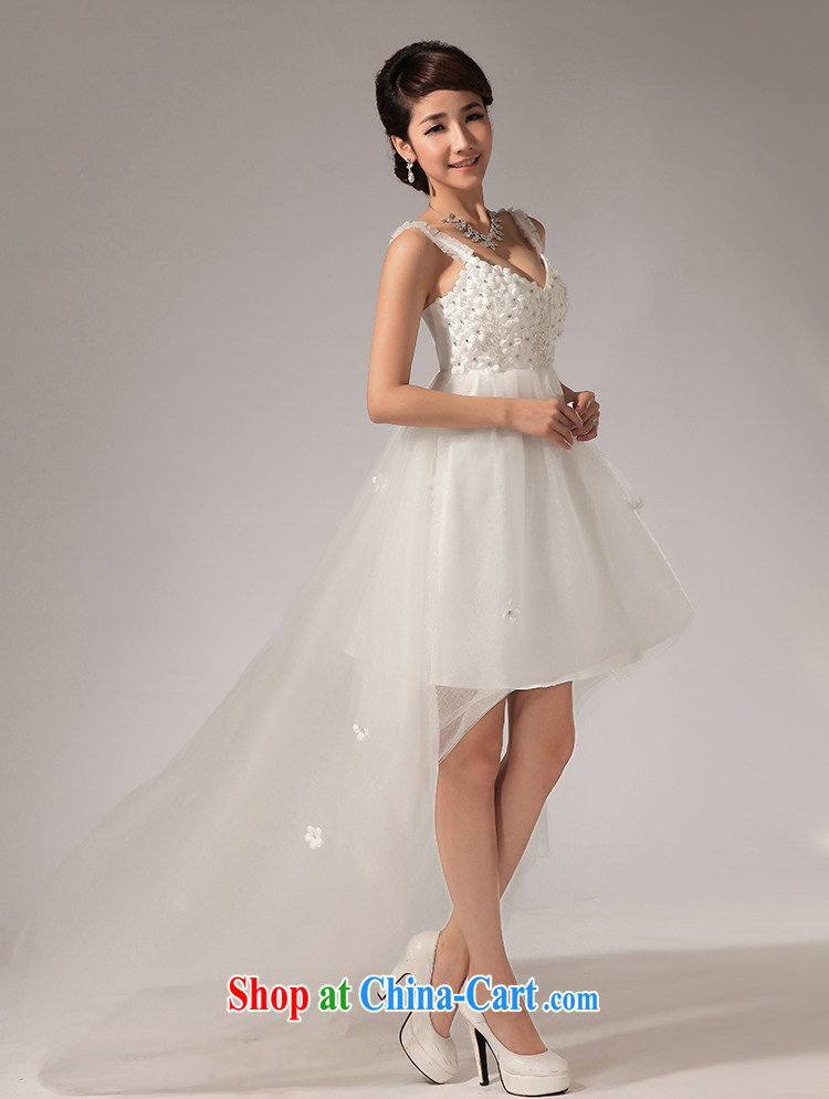 Optimize Hung-Princess shaggy dress spring 2014 short Korean bridal bridesmaid dresses small short before long XS 7155 white XXL pictures, price, brand platters! Elections are good character, the national distribution, so why buy now enjoy more preferential! Health