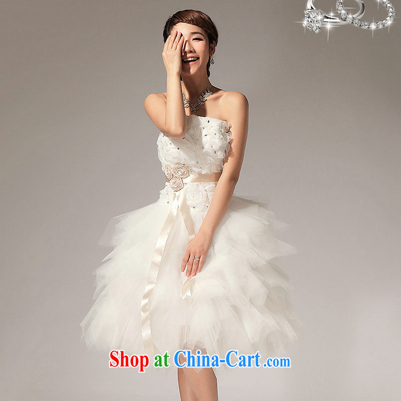 Optimize Philip Wong Yu-hong, 2014 new bridesmaid dress wiped chest flowers short skirt sisters XS 7137 m White XXL, optimize, and shopping on the Internet