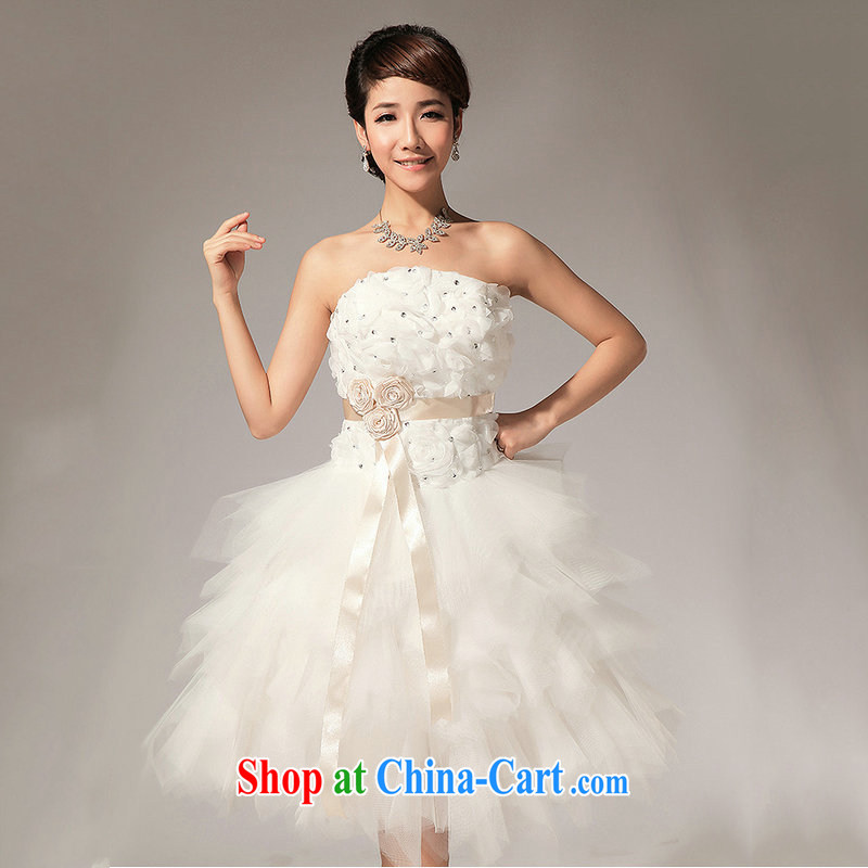 Optimize Philip Wong Yu-hong, 2014 new bridesmaid dress wiped chest flowers short skirt sisters XS 7137 m White XXL, optimize, and shopping on the Internet