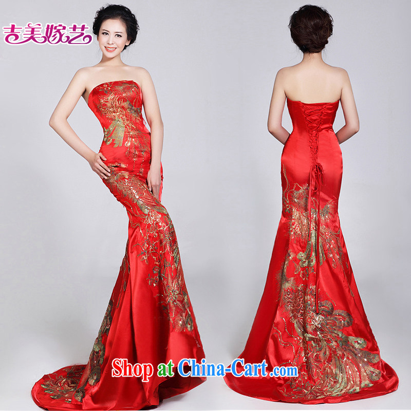 Beijing, in dress Jimmy married arts 2015 new erase chest Korean bridal LT 520 red Chinese style Chinese wedding dresses red XL