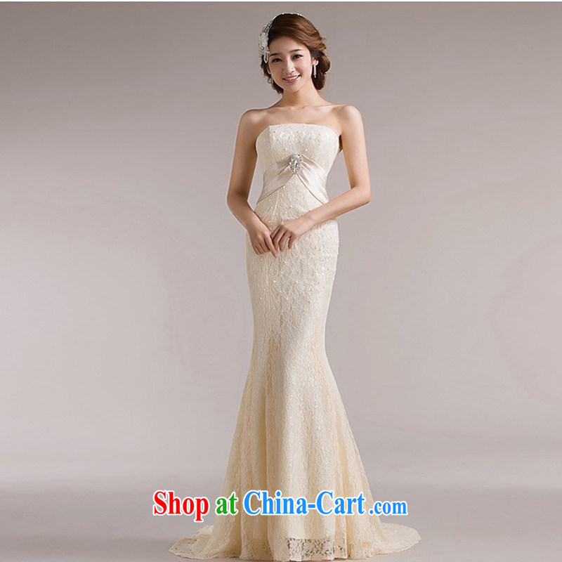 There is embroidery bridal 2015 new, three-dimensional lace Korean crowsfoot-tail tied behind with a theme wedding champagne color made no return, no embroidery bridal, and shopping on the Internet