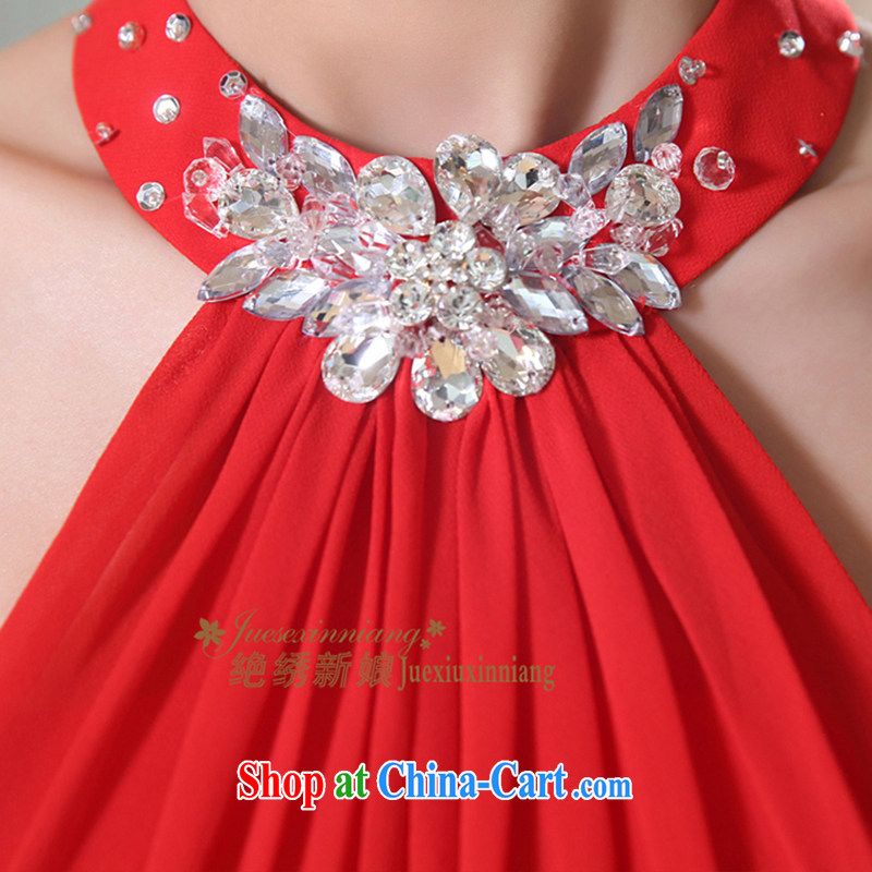 There is a bride's Korean-style sense of diamond jewelry is also long evening dress bridal toast serving red XXL Suzhou shipment, it is embroidered bride, shopping on the Internet