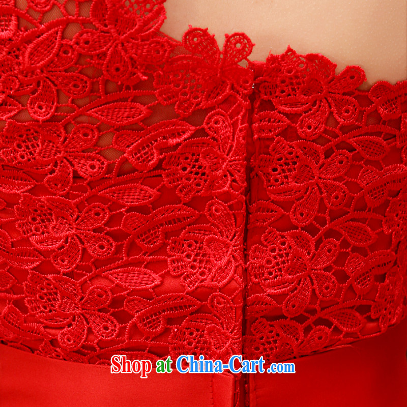 Diane M-kay wedding dresses the shoulder high red lace sexy bride marriage marriage small dress waist beauty and stylish short dress red XXL, Diane M Qi, and shopping on the Internet