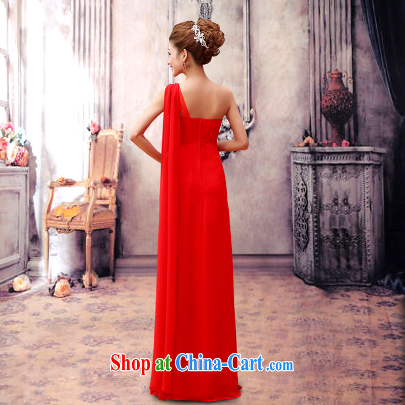 Diane M Qi 2014 new marriage wedding dresses long Graphics thin red bridal the betrothal marriage autumn and winter clothing toast the shoulder graphics thin dress red XXL, Diane M Ki, shopping on the Internet