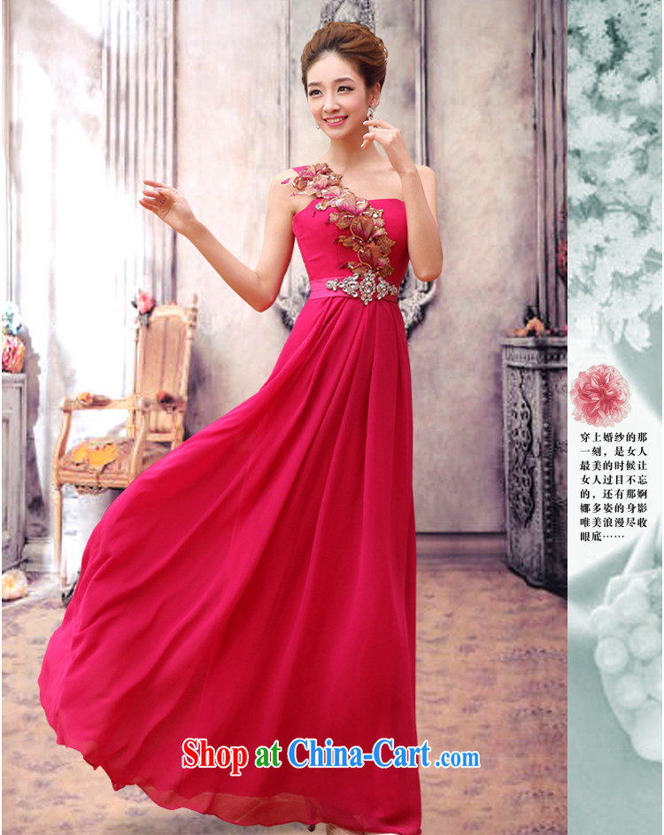 Baby bridal 2014 New Evening Dress long wedding stylish wedding toast Service Bridal marriage bridesmaid single shoulder the shoulder dresses beauty red XXL pictures, price, brand platters! Elections are good character, the national distribution, so why buy now enjoy more preferential! Health