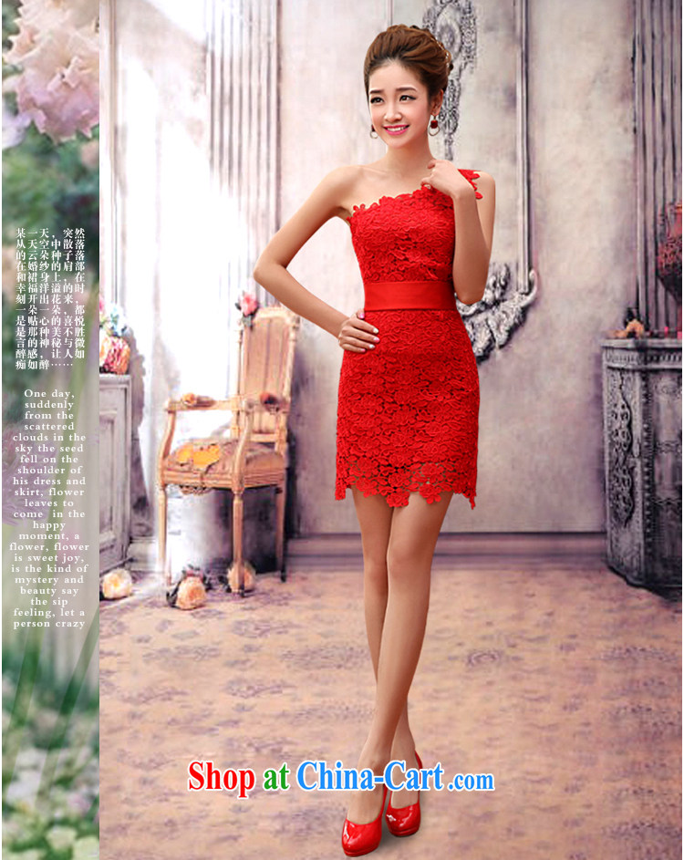 Baby bridal 2014 new spring bridal dresses serving toast wedding dresses red short stylish dresses exclusive lace single shoulder dress red XXL pictures, price, brand platters! Elections are good character, the national distribution, so why buy now enjoy more preferential! Health