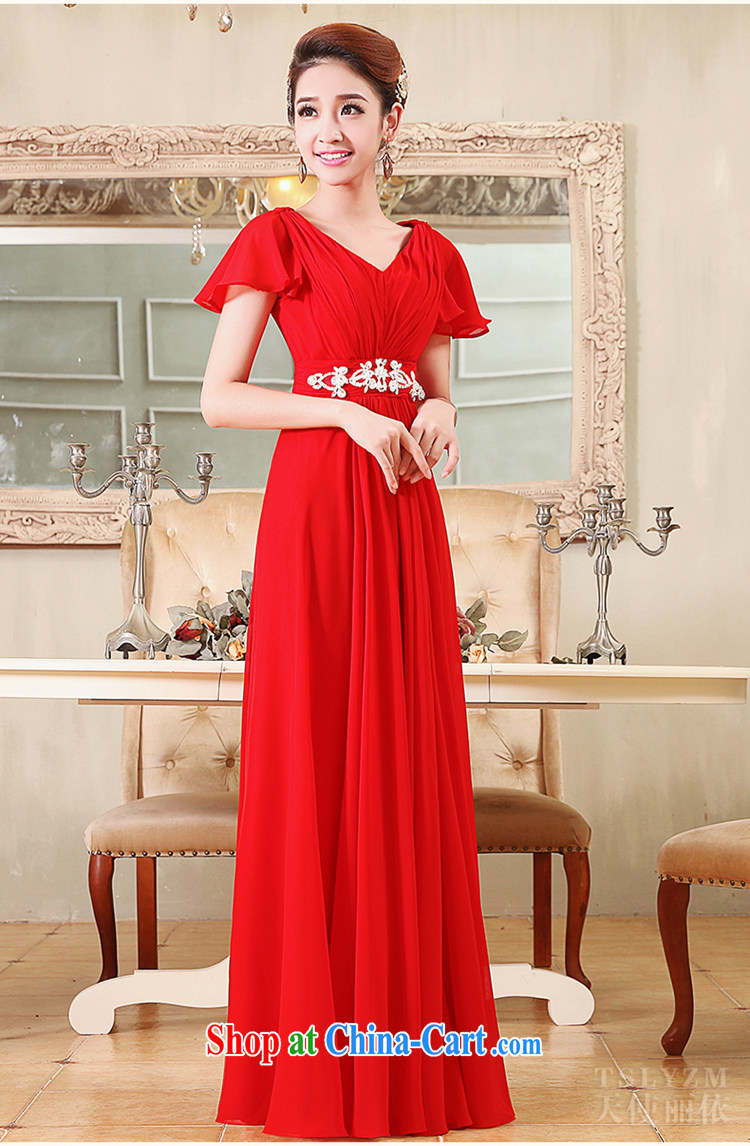 The angels, according to 2014 new bride Korean-style luxury parquet drill shoulders V collar long marriage bows show dress the dress fashion long dress red XL pictures, price, brand platters! Elections are good character, the national distribution, so why buy now enjoy more preferential! Health