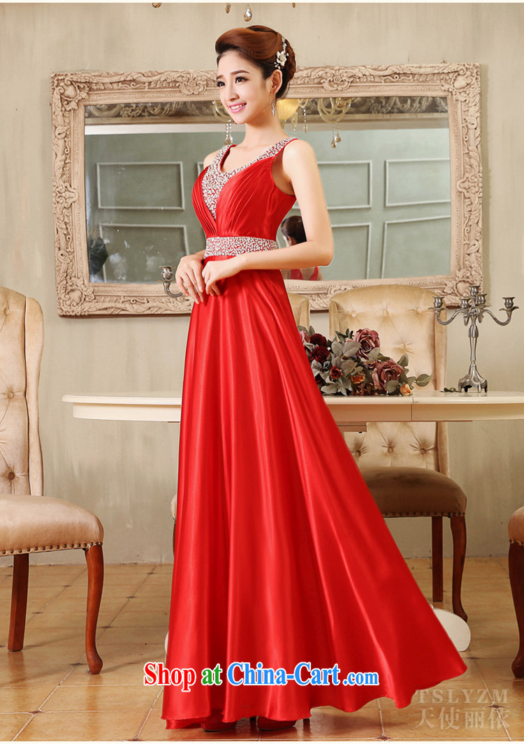 The angels, in summer 2015, new Korean bridal wedding dress red shoulders Deep V toast for evening dress the girls banquet dress stylish red M pictures, price, brand platters! Elections are good character, the national distribution, so why buy now enjoy more preferential! Health