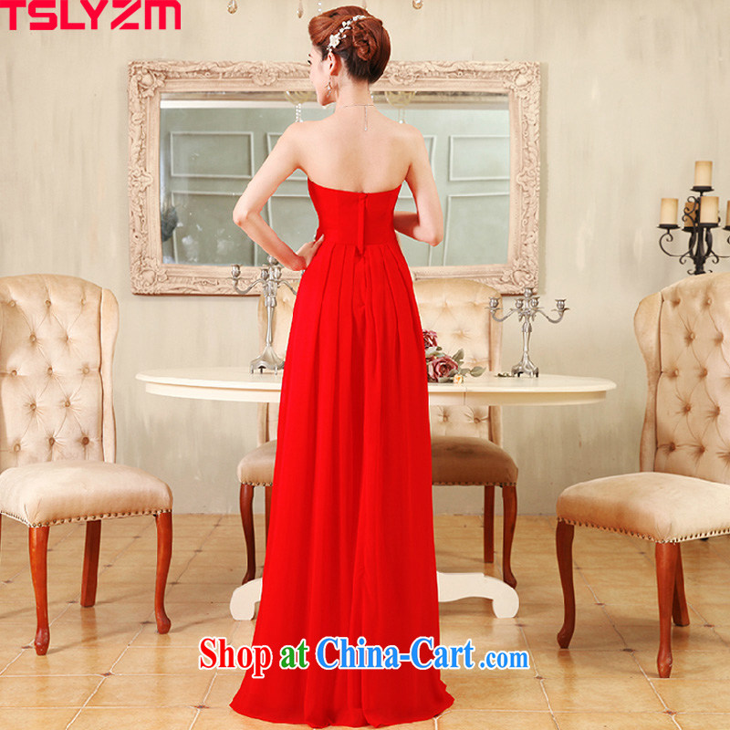 The angels, according to 2015 new marriages served toast wiped chest wedding dress long evening dress luxurious parquet drill fall dresses banquet dress stylish red XL, Tslyzm, shopping on the Internet