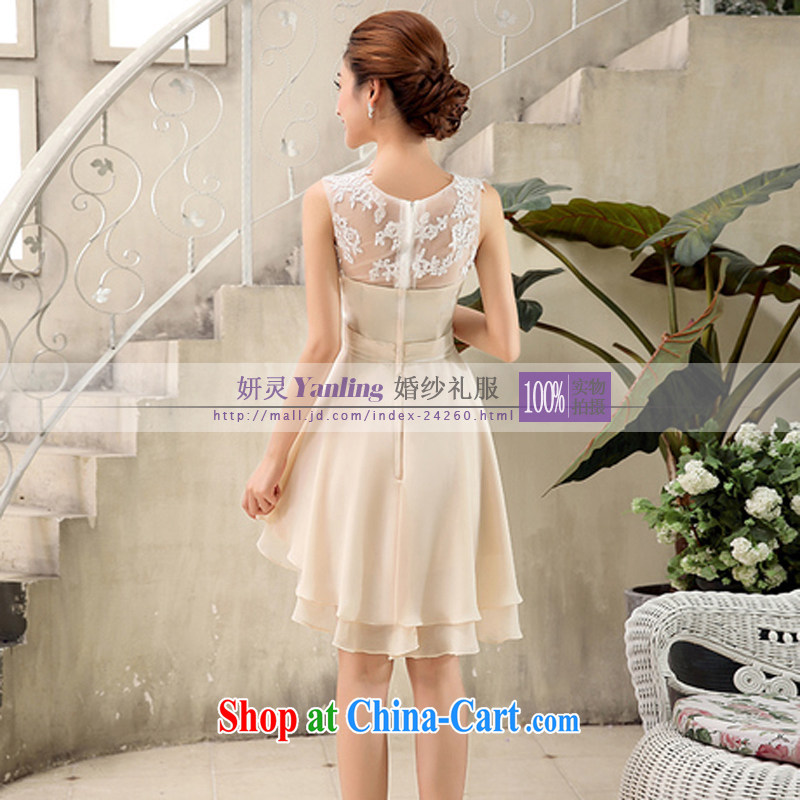 Her spirit Yanling bridesmaid. bridesmaid dress bridesmaid brides with short, small dress the betrothal Evening Show 8812 XLF champagne color XXL, her spirit (Yanling), online shopping