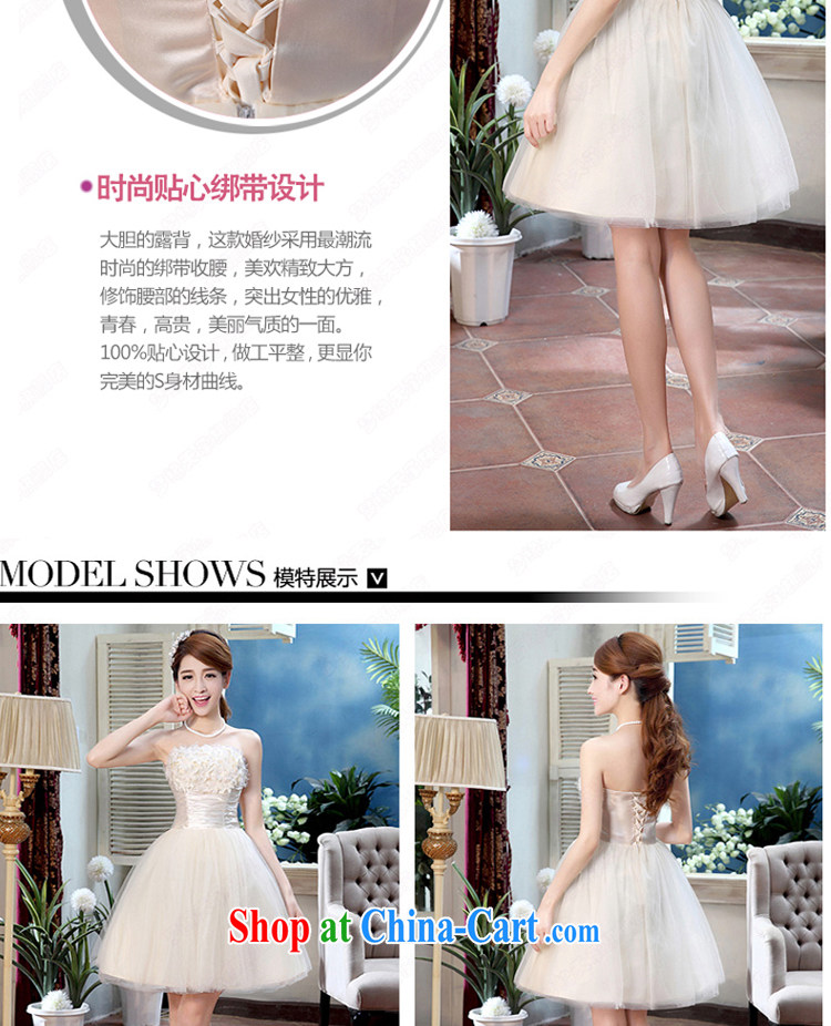 Her spirit Ying bridal wedding dresses bows dress wedding bridesmaid in short, show small dress XLF 326 champagne color XXL pictures, price, brand platters! Elections are good character, the national distribution, so why buy now enjoy more preferential! Health