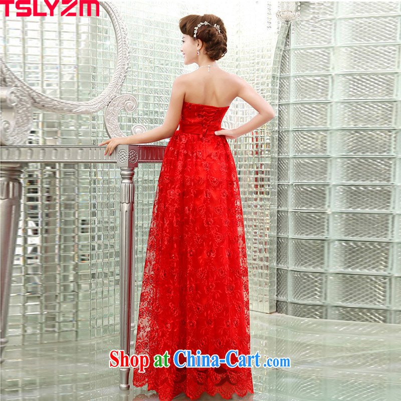 The angels, according to 2015 new bride wedding dress red lace-up waist long stylish red wiped his chest serving toast wedding dinner dress the wedding dress red XXL, Tslyzm, shopping on the Internet