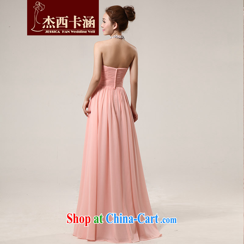 Jessica covers 2014 new wedding dress Korean version is also drilling long evening dress bridesmaid toast Kit 5018 pink XL, Jessica (jessica han), online shopping