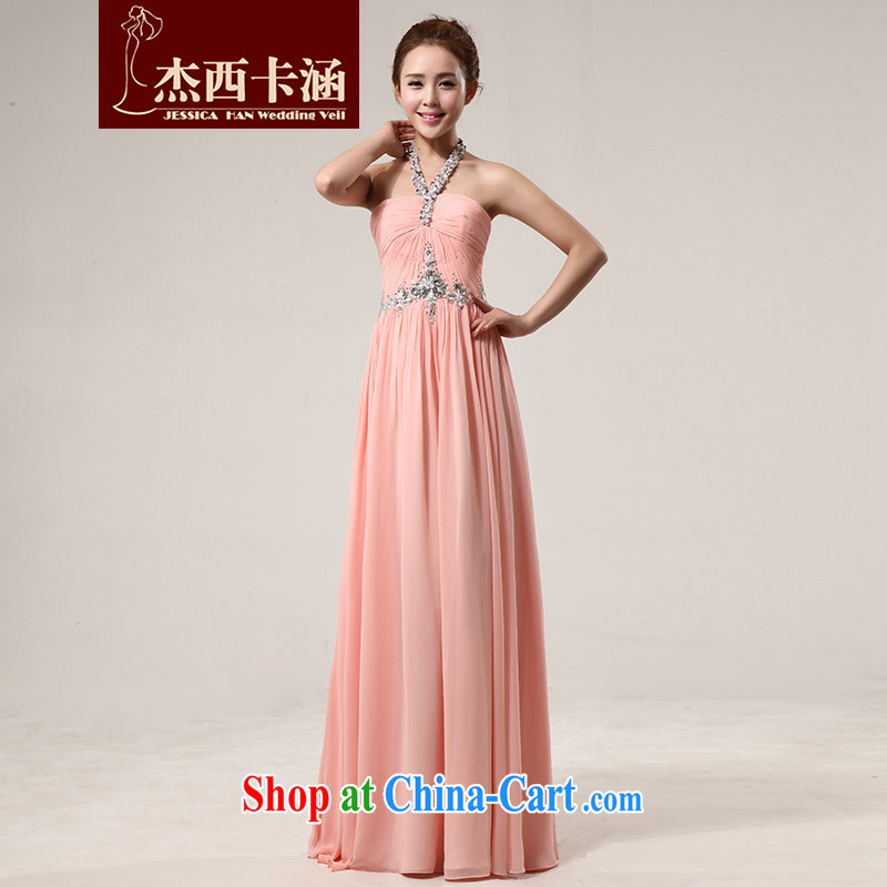 Jessica covers 2014 new wedding dress Korean version is also drilling long evening dress bridesmaid toast Kit 5018 pink XL, Jessica (jessica han), online shopping