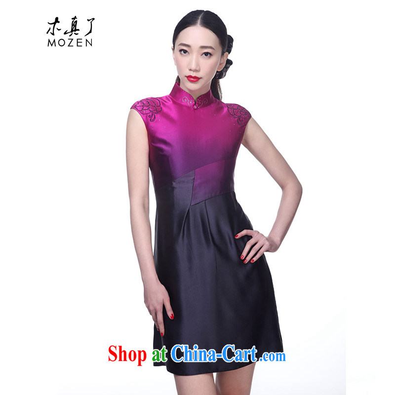Wood is really the 2015 spring and summer fashion beauty gradient embroidery cheongsam dress skirt 21,880 18 deep toner XL